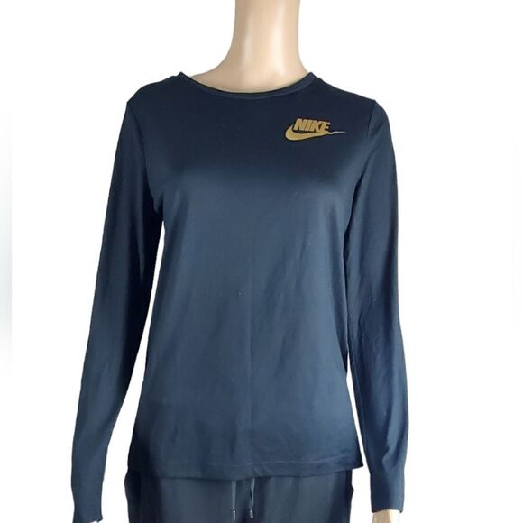 Nike Black & Gold Long Sleeve T-Shirt - Picture 1 of 6